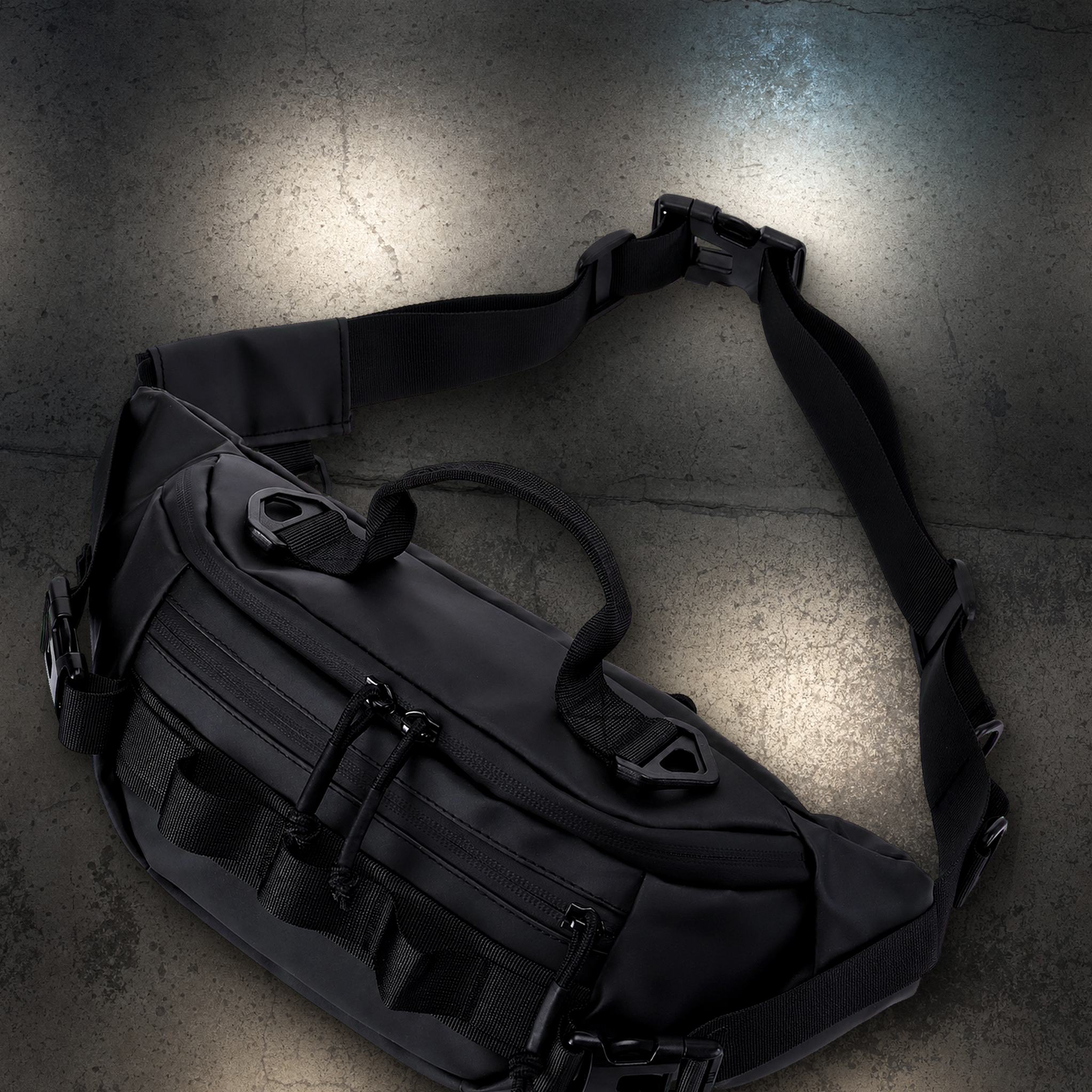 High-density nylon, waterproof zips.